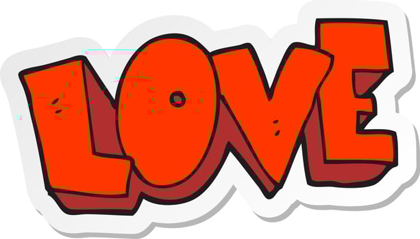sticker of a cartoon love symbol vector