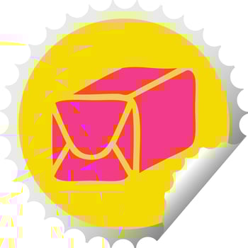 circular peeling sticker cartoon paper parcel vector