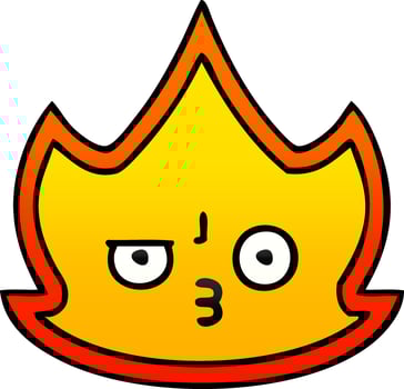 gradient shaded cartoon fire flame vector