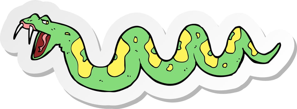 sticker of a cartoon poisonous snake vector