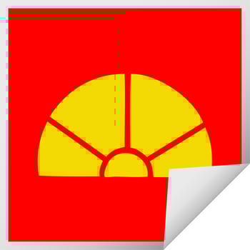 square peeling sticker cartoon math equipment vector
