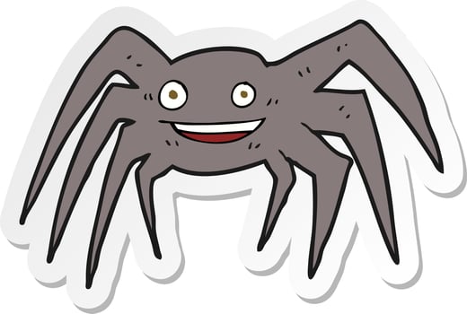 sticker of a cartoon happy spider vector