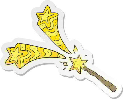 sticker of a cartoon magic wand vector