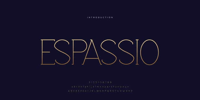 Elegant wedding font Pro Vector, Luxury Royal Abstract minimal modern font vector