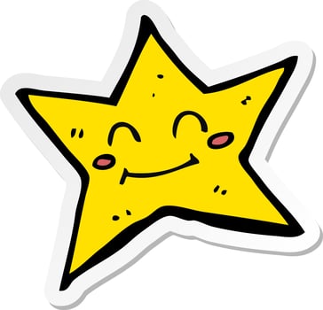 sticker of a cartoon star character vector