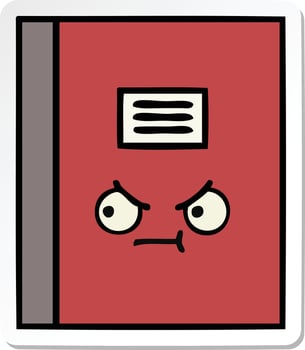 sticker of a cute cartoon notebook vector