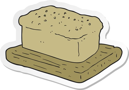 sticker of a cartoon loaf of bread vector