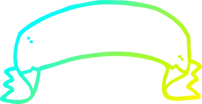 cold gradient line drawing cartoon scroll banner vector