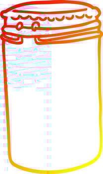 warm gradient line drawing cartoon storage jar vector