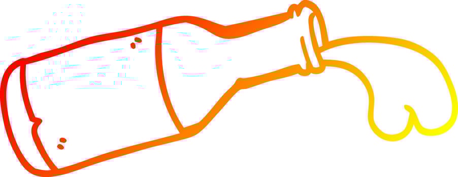 warm gradient line drawing cartoon bottle of chocolate milk vector