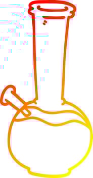 warm gradient line drawing cartoon bong vector