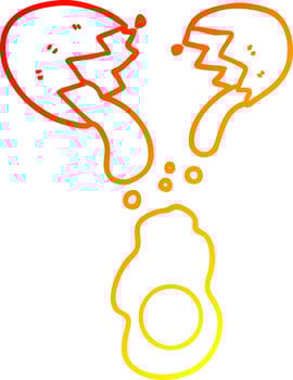 warm gradient line drawing fresh cracked egg vector