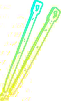 cold gradient line drawing cartoon chop sticks vector