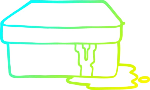 cold gradient line drawing cartoon box with slime vector