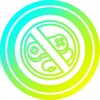 no gaming circular in cold gradient spectrum vector