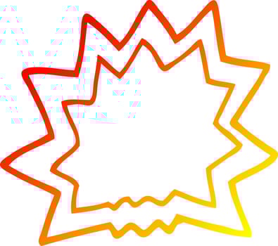 warm gradient line drawing cartoon of explosion vector
