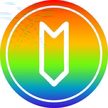 decorative arrow circular in rainbow spectrum vector