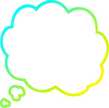 cold gradient line drawing cartoon thought bubble vector