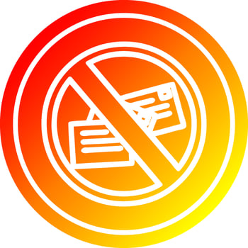 no mail circular in hot gradient spectrum vector