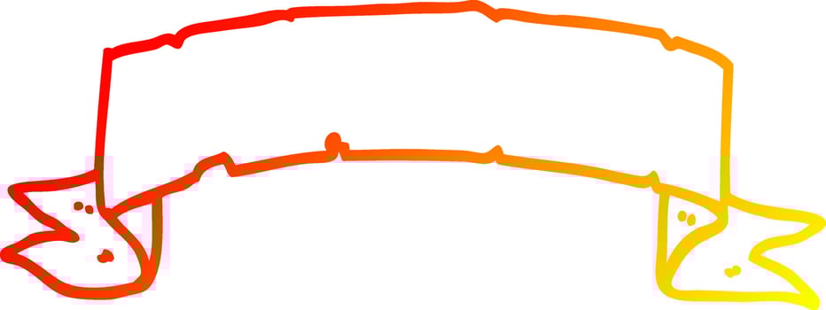 warm gradient line drawing cartoon scroll banner vector