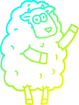 cold gradient line drawing cartoon sheep vector