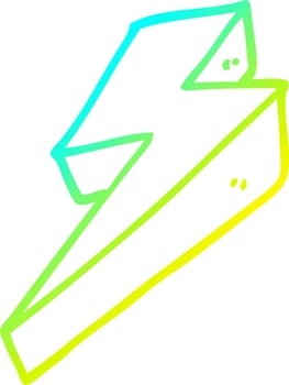 cold gradient line drawing cartoon thunder bolts vector