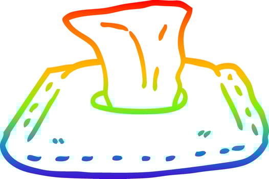 rainbow gradient line drawing cartoon toilet wipes vector