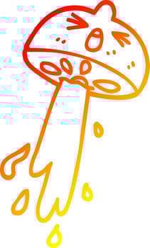warm gradient line drawing cartoon citrus fruit vector