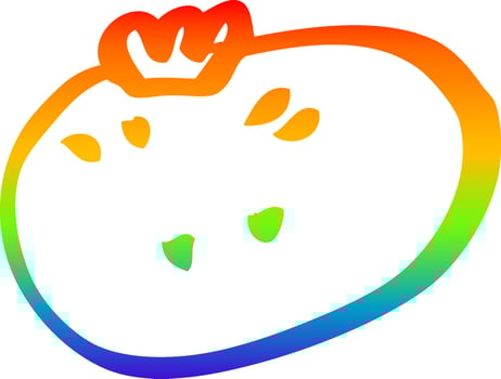 rainbow gradient line drawing cartoon citrus orange vector