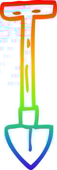 rainbow gradient line drawing cartoon spade vector