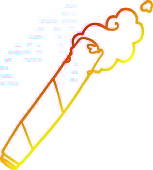 warm gradient line drawing cartoon rolled cigarette vector