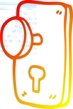 warm gradient line drawing cartoon door handle vector