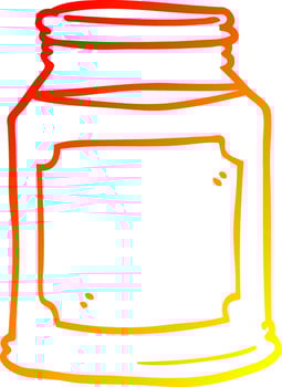 warm gradient line drawing cartoon candle in jar vector
