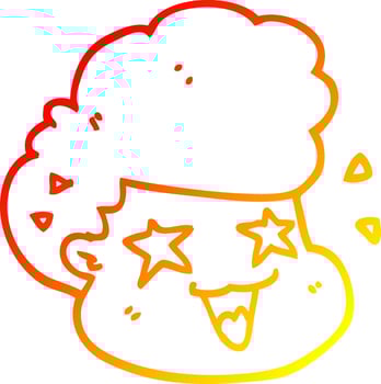 warm gradient line drawing cartoon excited boy vector