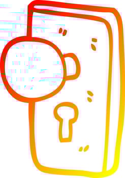 warm gradient line drawing cartoon key hole vector