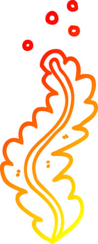 warm gradient line drawing cartoon seaweed vector