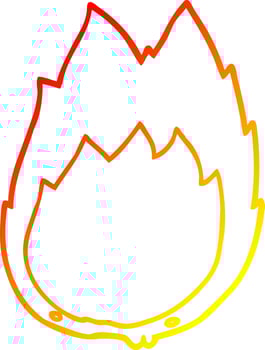 warm gradient line drawing cartoon flames vector