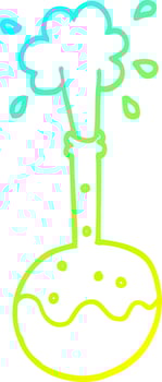cold gradient line drawing cartoon boiling science beaker vector