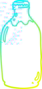 cold gradient line drawing cartoon milk bottle vector