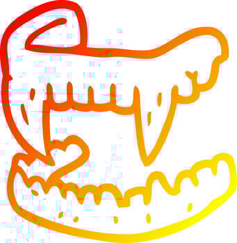 warm gradient line drawing cartoon vampire fangs vector