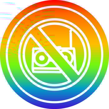 no music circular in rainbow spectrum vector