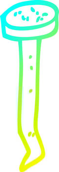 cold gradient line drawing cartoon old nail vector