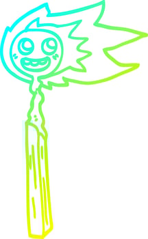 cold gradient line drawing cartoon match vector