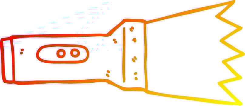 warm gradient line drawing cartoon torch vector