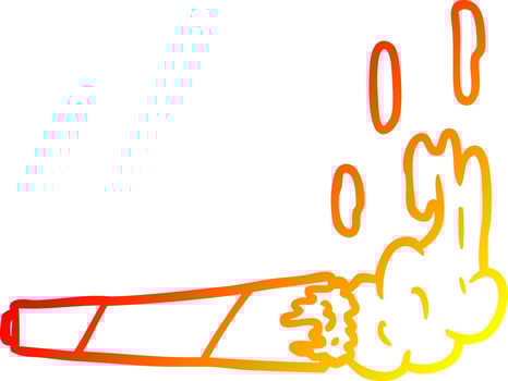 warm gradient line drawing marijuana joint vector