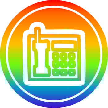 office telephone circular in rainbow spectrum vector