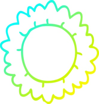 cold gradient line drawing cartoon flower vector
