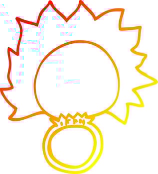 warm gradient line drawing cartoon mood ring vector