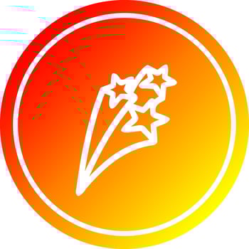 shooting stars circular in hot gradient spectrum vector