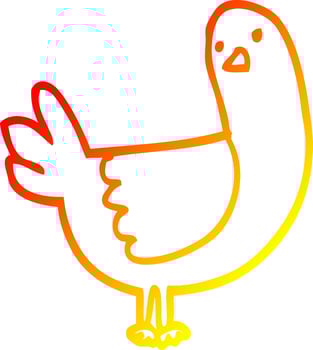 warm gradient line drawing cartoon pigeon vector